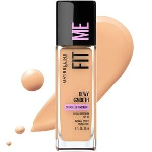 MAYBELLINE Fit Me Dewy + Smooth Liquid Foundation 225 Medium Buff, NEW